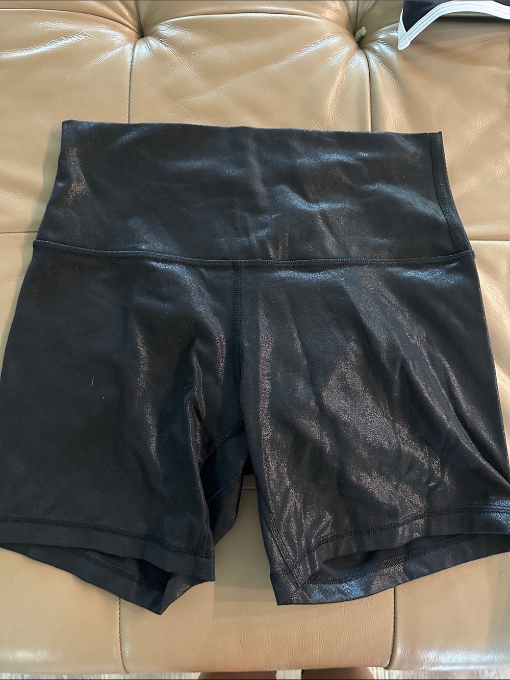 lululemon athletica High-Rise Shiny Black Workout Shorts